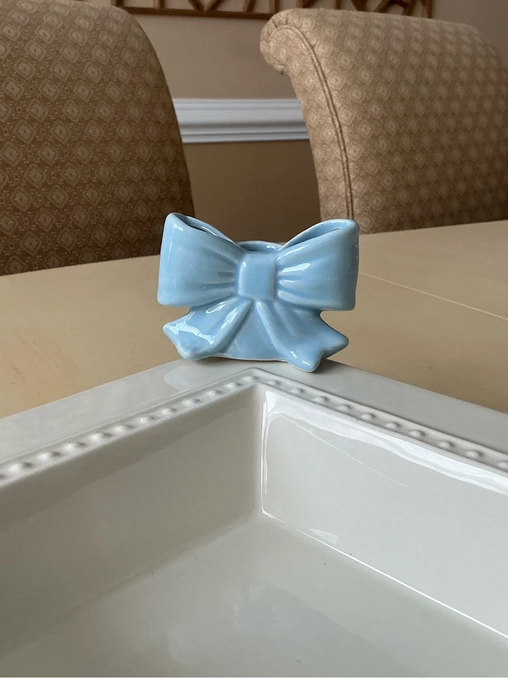 Blue Bow Mini Mug Toothpick Holder Platter Decoration + Bonus 🎀